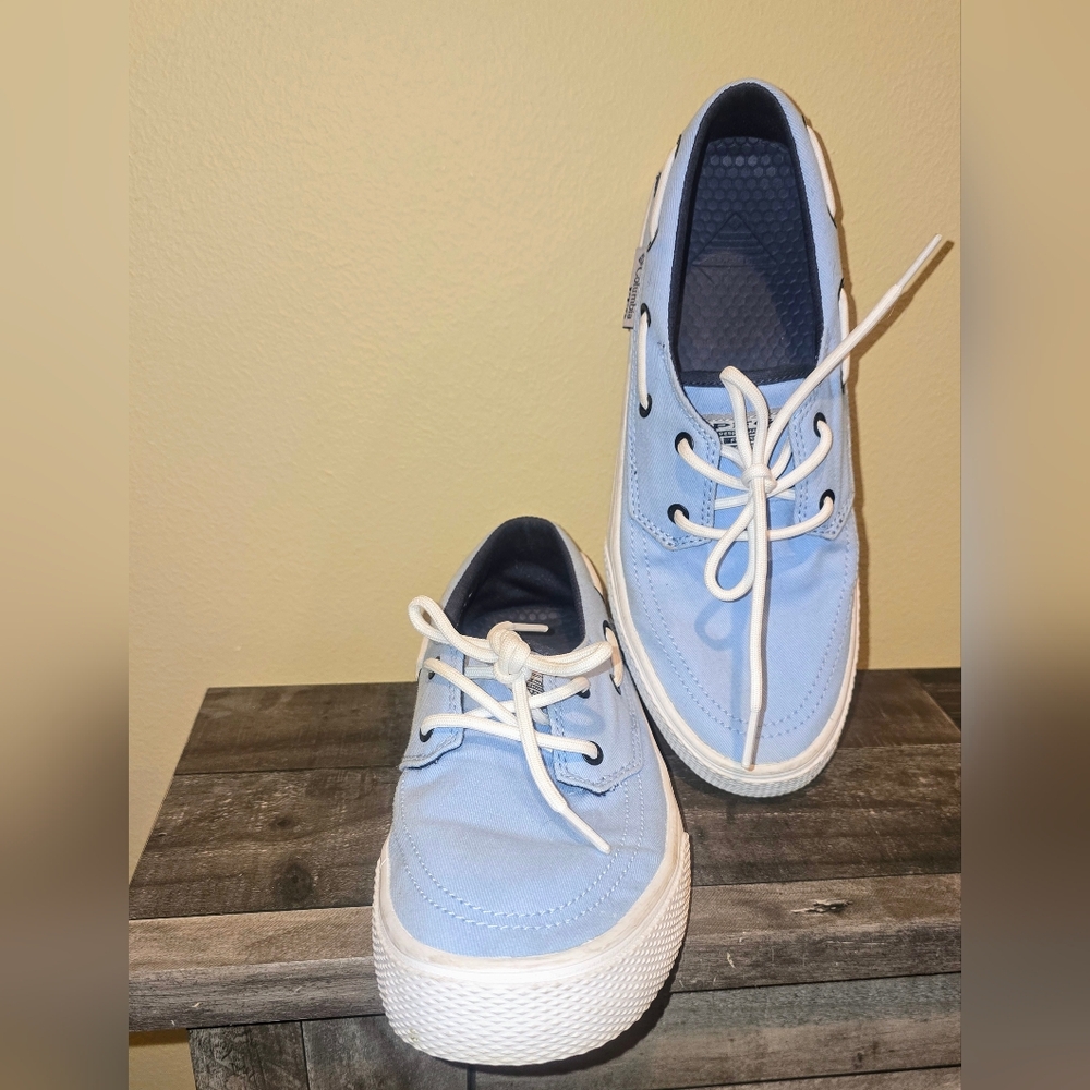 Columbia Size 8.5 Blue Canvas Women Sneakers Shoes